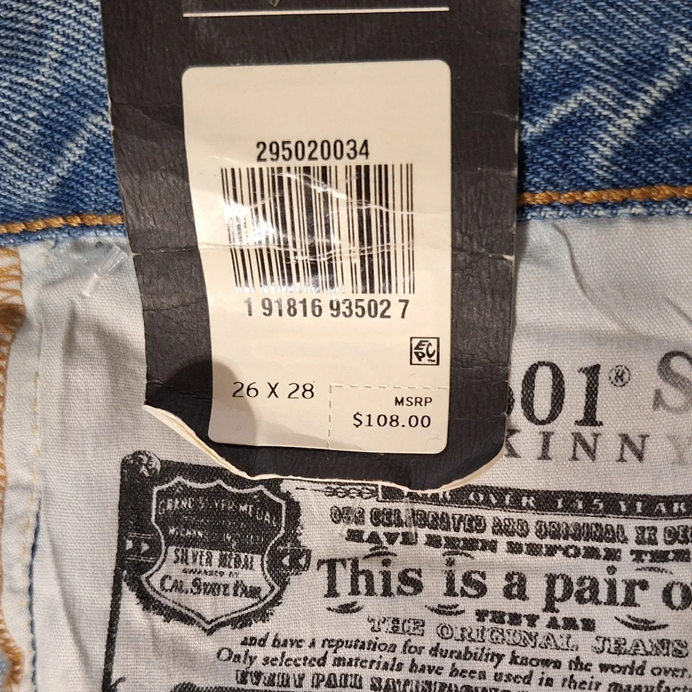 💎NWT Levi's 501 Skinny Distressed Medium Wash Jeans - Picture 5 of 16